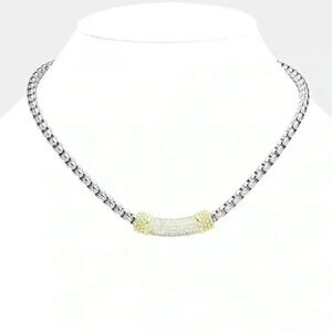 Two Tone Embellished Necklace